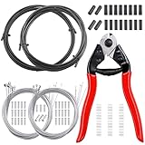 Swpeet 83Pcs Stainless Steel Edelstahl Fahrrad Kabelschneider und Bremskabel Gehäuse Schaltkabel Gehäuse mit Endkappen, Fahrrad Bremskabel Schaltkabel und O-Ringe Sortiment Kit