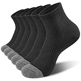 anqier 6 Paar Sneaker Socken Herren Damen Quarter Sportsocken Kurze Laufsocken 43-46 Crew Socks mit Frotteesohle Atmungsaktives Halbhoch Wandersocken 39-42