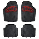 eSituro Universal Auto Fußmatten Automatten Gummimatten Schwarz/Rot SCM0103