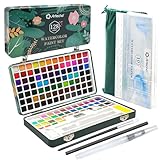 Artecho Aquarellfarben Set 128 Farben in Tragbarer Box, Aquarellmaler-Set für Erwachsene mit Aquarellpapieren und Pinseln, perfektes Aquarell für Anfänger und Profis