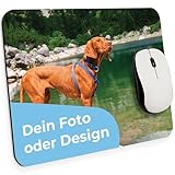 Cimpress Personalisiertes Mauspad mit Foto, Text oder Namen Individuell Bedruckte Mausunterlage mit Rutschfester Gummibasis, 24,2x20,2 cm für Büro, Arbeit, Schule, Zuhause