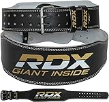 RDX 4” Gewichthebergürtel Leder | Fitness-Gürtel Geeignet Für Bodybuilding, Gewichtheben & Krafttraining | Rückenunterstützung Trainingsgürtel Powerlifting Gym Weightlifting Belt , Schwarz