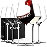 LUNA & MANTHA Rotweingläser, 6er-Set, mundgeblasene Burgundergläser, ultradünn, leicht für beste Weinprobe, 530 ml, perfektes Geschenk für Valentinstag, Jahrestag, Geburtstag