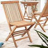 riess-ambiente.de Massiver Gartenstuhl Empire Teak aus wetterfestem Teakholz klappbar Hochlehner Outdoor Stuhl Garten Klappstuhl Holz-Klappstuhl Holzstuhl