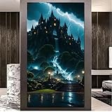 ShangShengzi Diamond Painting Erwachsene XXL Natürliche Landschaftsbäume, Diamant Painting Bilder Groß, Diamond Painting Set for Anfänger Mosaic Craft Kit für Wand Dekor Round Drill 40x80 cm