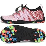 SAGUARO Badeschuhe Kinder Wasserschuhe Schwimmschuhe Jungen Mädchen Aquaschuhe Strandschuhe rutschfest Neoprenschuhe Surfschuhe Atmungsaktiv Wassersportschuhe Tauchschuhe Stil:3 Pink, Gr.36 EU