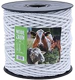 Agrarflora Weidezaunseil BASIC 200m, 5mm, weiß | 6 x 0,16mm Niro-Leiter | Weidezaun-Seil für Elektrozäune | Elektrozaunseil für kurze und einfache Weidezäune | Leitermaterial, Weidezaun, Elektrozaun