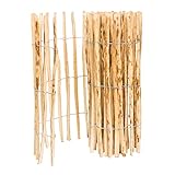 BOGATECO Staketenzaun Haselnuss Kastanie | Holz-Zaun 120 cm Hoch & 500 cm Lang | Lattennabstand 4-5 cm | Perfekt als Gartenzaun | Zaun Garten Steckzaun Holzzaun | Langlebige