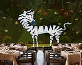 Tzxztt Abstrakte Geometrische Waldtiere Zebra 3D Tapete Hochwertige Strukturierte Seide Neutrale Material Ideal Für Wohnzimmer Schlafzimmer-350cm×256cm