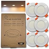 AB Elektro LED Deckenleuchte flach rund 6er Set I 3W LED Einbaustrahler 12V Neutralweiß I LED Panel Deckenleuchte I LED Einbauleuchte Set mit Trafo