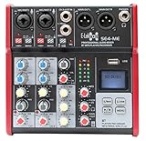 E-Lektron SE-4 Live Mischpult 2-Kanal Mixer + stereo USB/Bluetooth/Soundkarte, inkl. Phantom