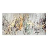 Mintura Handgemaltes Kunstwerk, abstrakte Zeichnung, Wandkunst, Bild, Wohnzimmer, Heimdekoration, Ölgemälde auf Leinwand, 70 x 140 cm, ungerahmt