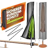 4smile Sonnenschirm Schutzhülle - Schutzhülle für Schirm Ø 300 cm / 250x150 cm - Wetterfeste Sonnenschirmhülle, Schirmhülle mit Stab, Reißverschluss, Polyester Abdeckung Sonnenschirm