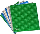 HUYIYI 8 Platten-Set Bauplatte Kompatibel mit Meisten Marken,Kompatibel mit Bauplatte Classic,25,5 x 25,5cm,Classic Grüne Blaue Graue Sand Grundplatte für Konstruktionen und für weitere Sets