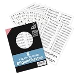 200 Stück (Weiss) personalisierte Bügeletiketten/Namensaufkleber für Kleidung/Wäscheetiketten 3 Größen im Set-Bögen/bis 90 Grad/zum Aufbügeln für Kindergarten Kita Schule