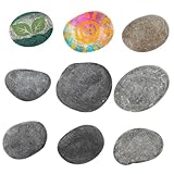 ibasenice 9 Stück Teiliges Flache Natürliche Flusskiesel Steine zum Bemalen Vielseitige Gartendekoration Aquarium Deko und DIY Bastelsteine Glatte Oberfläche für Kreative Kunstprojekte