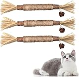 Redreo Katzenminze Sticks, 3 Stück Katzen Kauhölzer Sticks für Katzen Zahnpflege & Gegen Mundgeruch Natürlich Sicher Katzensticks Kausticks