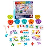 Silikonperlen zum Lernen, pädagogisches Zählspielzeug mit Stäbchen und Löffeln, buntes numerisches Erkennungsspiel für den Kindertag