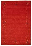 RugVista, Gabbeh Loom Frame, Teppich, Mittelflor, 140 x 200 cm, Rechteckiger, Gabbeh, Wolle, Flur, Schlafzimmer, Küche, Wohnzimmer, Rot, Dunkelrot