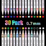 Acrylstifte Marker Stifte, Wasserfeste Stifte Permanent Marker Acrylfarben stifte für Stein Metall Papier Glas Holz Kunststoff Keramik Leder DIY Fotoalbum Acrylfarben Marker Set (30 Farben)