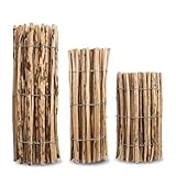 MC.Sammler Kastanienzaun Staketenzaun aus Haselnuss in 26 Größen Höhen 50 cm - 150 cm | Länge 5/10 Meter | Holzzaun Holz Zaun Garten Rollzaun (Höhe: 150cm X Länge: 300cm, Lattenabstand: 7-8 cm)