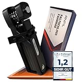 ANFIL® Faltschloss Fahrrad mit Zahlenschloss - Robustes Fahrradschloss, Faltschloss aus Carbonstahl, hohe Sicherheit inkl. Halterung - Das Original