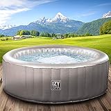 Whirlpool IZY Spa aufblasbar 3 Personen Ø165x70cm 105 Massagedüsen Heizung Aufblasfunktion per Knopfdruck 650l Wellness Massage