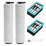 Yhenlovtt Ersatzteile für CrossWave, 2 x Bürstenrolle für verschiedene Oberflächen + 2 x Staubsaugerfilter für CrossWave Staubsauger