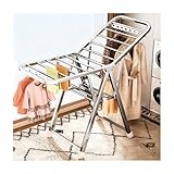 HBOOMOEM FlüGelwäSchetrockner Platzsparend，Standtrockner Klappbar，Geeignet Zum Trocknen Kleiner KleidungsstüCke Und HandtüCher; Auch FüR Badezimmer Und Balkone Geeignet.(Second Tier,170cm)