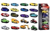 Majorette - 5 Spielzeugautos – 1 von 4 verschiedenen Sets, mit Freilauf und Lizenz, Modellauto-Set im Miniaturformat für Kinder ab 3 Jahren (je 7,5 cm), Transparente