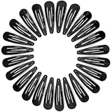 YISCOKO Haarspangen Damen Schwarz Metall Schnappclips, 5,1 cm Haarspangen für Kinder und Mädchen (24 STÜCK Schwarz)