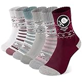 Niorasen 6 Paar Thermosocken Damen, Warme Wintersocken, Dicke Weiche Baumwolle Socken Bunte Lustige Geschenke mit Innenfrottee 39-42 Nordic Mix