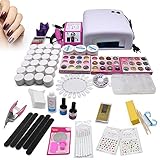 Profi Gel UV Nagelstudio Starter Set mit Fräser und Nagellampe, UV Gel ideales Starterset Nagelset Nägel Einsteigerset für KüNstliche FingernäGel und AnfäNger