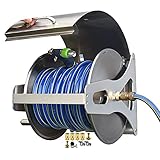 Gartenschlauchwagen mit Abdeckung, Wand-Organizer für effiziente Bewässerung und Lagerung