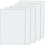 5x Flipchartblöcke, kariert, je Block 20 Blatt 69x99 cm, 6 fach Lochung, perforiert, Papier für Flipchart