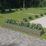 Gabionen-Hochbeet Verzinkter Stahl 540×90×50 cm, Gabione Steingabionen Steinkorb Wand Hochbeet für Balkon Terrasse Gartenbegrenzung143555