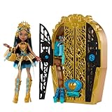 Monster High Skulltimate Secrets Puppen- und Accessoire-Set, Monster Mysteries Cleo De Nile mit Kleiderschrank und mehr als 19 Überraschungen inklusive Kleidung, HXH86