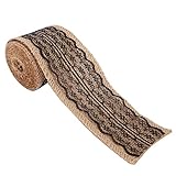 Weihnachts-Leinen-Spitzenrolle, Dekorationen, 5 Rollen, schöne Leinenspitzenrolle, Spitzenband, Weihnachten, Bastelzubehör, Schwarz