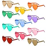 selizo 11 Paar Herzbrille, Partybrille Hippie Brille, Herz Sonnenbrille Lustige Brillen für Halloween Fasching Geburtstagsfeier,Party Brille für Erwachsene, Jungen und Mädchen