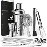 Beyond 15-teiliges Cocktail Shaker Set - Edelstahl Cocktail Set mit Bar Zubehör in Geschenkbox - Set mit Sieb, Messbecher, Jigger, Stössel, Löffel - Edles Cocktailmixer Barset - Cocktailshaker Set