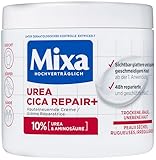 Mixa Urea hauterneuernde Creme mit Urea & Niacinamide, für trockene und raue und unebene Haut, repariert und glättet, Feuchtigkeitspflege für den Körper, Hände und Gesicht, Urea Cica Repair+, 400 ml