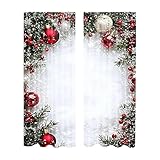 Generisch Weihnachtsgardinen, Weihnachtsvorhänge Lang, Weihnachten Deko, Blickdichte Vorhänge, 2er Set Weihnachtsvorhang mit Ösen, Weihnachtsgardine für Schlafzimmer, Wohnzimmer, Küche