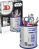 Ravensburger 3D Puzzle 11554- Utensilo Star Wars R2D2-54 Teile - Stiftehalter für Star Wars Fans ab 6 Jahren, Schreibtisch-Organizer für Kinder, Star Wars Deko und Geschenk, Star Wars R2D2-Motiv