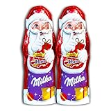 2 er Pack Milka Weihnachtsmann Daim mit zarter Alpenmilch-Schokolade und Mandel-Karamellstückchen 2 x 45 g