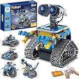 Sillbird Technik Roboter Kinder Bauspielzeug, Programmierbarer Roboter Bausatz, Ferngesteuerte Robot mit Licht und Sound, 360°-Drehung, STEM Bauspielzeug Jungen Geschenk ab 8-12 Jahre Jungen