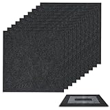 Selbstklebende Teppichfliesen, 10 Stück Zuschneidbare Teppichbodenfliesen, 30 x 30 cm Weicher Teppich Fliesen, Teppichboden, für Wohnbereich, Büro, Küche(Dunkelgrau)