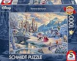 Schmidt Spiele 59671 Thomas Kinkade, Disney, Die Schöne und das Biest, Zauberhafter Winterabend, 1000 Teile Puzzle