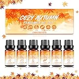 Ecoret-Pro Halloween Ätherische Öle Set, 6x10ml – Enthält Kürbis Pie，Apfelwein & Hexenbrunnen, Ätherische Öle Bio für Diffuser, Ideal für Halloween Kerzen & Aroma Öl