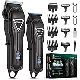 Vgrpro Haarschneidemaschine,Schnurlose Haarschneider Herren und Trimmer Herren Set, Haarschneide set mit langer Akkulaufzeit, elektrischer Haartrimmer für die Familie,Barbier, Friseur（Black)