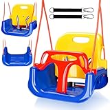 Ansobea Babyschaukel 3-in-1 Kinderschaukel Babysitz Abnehmbarer,Höhenverstellbar,Mitwachsende Kinderschaukel für Outdoor & Indoor -belastbar bis 50kg
